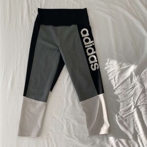 Adidas logo leggings. Black white grey.